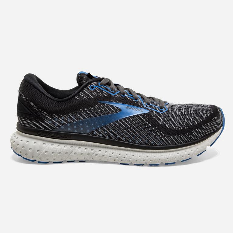 Brooks Glycerin 18 Israel - Men's Road Running Shoes - Black/Ebony/grey Charcoal/Blue (63745-ZKRT)